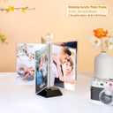 ZEEYUAN Rotating Acrylic Photo Frame DIY Multiple Picture Frame 5 Double Sides/Insert 10 Pcs of 4x6 Inch Photos,360 Rotation Windmill Picture Frame Desktop Photo Display