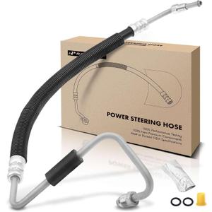 A-Premium Power Steering Pressure Hose Line Assembly Compatible with Chevrolet Silverado 2500 HD 3500 HD, 2011-2018 & GMC Sierra 2500 HD 3500 HD, 6.6L, with O-ring, Pump To Hydraulic Brake Booster