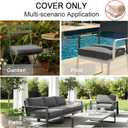 NettyPro Patio Cushion Covers Replacement Set 4 Water Repellent UV Resistant Outdoor Chair Seat Cushion Slipcover with Zipper and Tie, 24 x 22 x 4 Inch, Grey