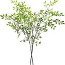 43.3 Inch Green Nandian Fake Plants 2 Pcs Greenery Stems for Vase Decor, Artificial Plants Faux Branches for Vase Filler Fake Leaves Office Home Decor