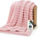 Bedsure GentleSoft Coral Pink Fleece Blanket for Couch - Super Soft Cozy Blankets for Women, Cute Small Blanket for Girls, 50x70 Inches