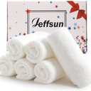 JEFFSUN Face Towels 6 Pack, 13x13 inch Extra Large White Wash Cloths on Sensitive Skin, Super Soft and Skin Friendly Bath Washcloths for Face and Body, Easy to Clean Quick Dry Facial Cleansing Cloths