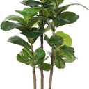 Realead Fiddle Leaf Fig Tree Artificial - 5ft Faux Fiddle Leaf Fig Tree with White Planter - Large Fake Fig Tree with Natural Trunk and Lifelike Leaves for Home Living Room Indoor Decor