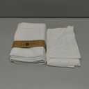 Native Fab Set of 4 Cotton Cloth Napkins, 18x18 inch, Hemstitch Mitered Corners, Soft, Absorbent, Durable Fabric, Premium Linen Napkins for Wedding, Lunch, Dinner, and Everyday Use - White