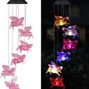 Solar Flying Pigs Wind Chimes Outdoor - Waterproof Solar Powered LED Changing Light Color Fly Pigs Mobile Romantic Wind-Bell for Home,Balcony,Party,Festival,Night Garden Decoration(Blackboard)