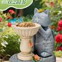 Garden Decor Cat Birdbath Statues, Solar Statues Decor with Butterfly Garden Decor for Home House, Yard Art Lawn, Ornaments, Porch Patio, Balcony - Birthday Gifts for Grandma Mom Women
