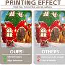 ZTHMOE 5x7ft Polyester Christmas Candy Canes House Photography Backdrop Winter Night Snowflake Background Xmas Pine Trees Cane Sugar Party Decorations Photo Banner Props with Four Holes Easy to Hang