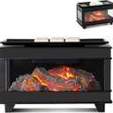 Freestanding Fireplace Wax Warmer,Wax Warmer for Scented Wax,Electric Wax Melt Warmer,Full Metal Wax Melter,Wax Burner Fragrance Warmer for Home Office Gifts&Decor (Three-Sided Glass)