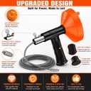 Drain Snake Auger, Plumbing Snake 33 Ft Drain Hair Clog Removal Tool, Sink Unclogger Drain, Heavy Duty Snake Auger, Cleaner Tool for Bathroom Kitchen Tub Shower Drain Clog Remover with Gloves