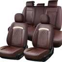 FLORICH Car Seat Covers Full Set, Leather Seat Covers for Cars, Car Seat Protector Waterproof Breathable, Universal Automotive Seat Covers, Front and Rear Car Seat Cover Fit for Most SUV Pick-up Truck