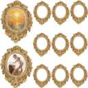 Veemoon 12 Pcs Miniature Photo Frames, 2.75 Inch Resin Vintage Decor, DIY Crafts Jewelry Making Phone Case Accessories
