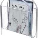 MyGift Magazine Rack, Floor Freestanding Magazine Holder for Bathroom Bedroom Office, Books Newspapers File Mail Organizer, Mid Century Modern Decor Wire Storage for Tablets and Documents