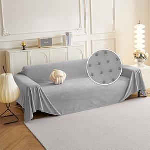 MYSKY HOME Couch Cover Sofa Covers for 3 Cushion Couch, Ultra - Soft Dog Couch Covers Protector for Sectional Sofa, Non Slip Sofa Slipcover Furniture Protector for Pet, 91" x 118", Light Grey