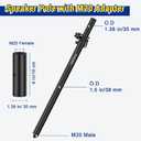 Vondynote Set of 2 Speaker Pole for Subwoofer Height Adjustable Fits M20 Threaded Mount and 35mm Mount Speaker Extender with M20 to 35mm Adapters