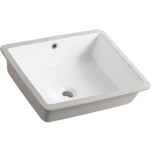 20 Inch Rectangle Undermount Bathroom Sink 19.5" X 15.9" Under Counter Vanity Sink Opening Size 17.5" x 13.78" White Porcelain Basin Sink Lavamanos Para Baos KINGWONG, 19.5" X 15.9" X 7.25"