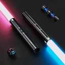 Lightsaber, Dueling Light Saber, 15 RGB Colors 4 Modes Type-C Rechargeable Sword with Alloy Hilt, Light Sabers for Kids Birthday Party Cosplay Halloween Christmas, 2PCS