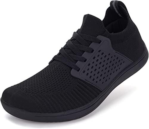 WHITIN Women's Minimalist Barefoot Low Zero Drop Shoes Female Sneakers Width Ladies Size 7 Wide Toe Box Walking Trail Running Minimus Tennis Black 38