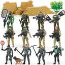 JOYIN 16 PCs Army Men Playset with 12 Realistic Army Ranger Men Action Figures and Weapon Gear Accessories, Military Soldiers Action Figures Playset, Gift for Boys 3 4 5 6 7 8