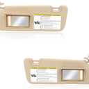 Left Driver & Right Passenger Side Sun Visor Compatible with Toyota Highlander 2014-2019 Replacement for 74320-0E074-A0 74310-0E074-A0 (Flaxen)