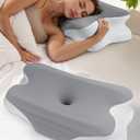 Cervical Pillow for Neck and Shoulder Pain Relief Sleeping, Ergonomic Memory Foam Neck Support Pillow for Side Back & Stomach Sleeper, Orthopedic Bed Pillows with Breathable Pillowcase