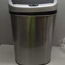 Dkeli Automatic Trash Can Stainless Steel Kitchen Garbage Can with Lid, 13 Gallon / 50 Liter Touchless Home Office Living Room Bedroom Bathroom Trash Bin