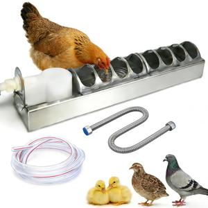 Automatic Chicken Waterer Stainless Steel Poultry Fountains Chicken Waterer System Water Dispenser Waterer Float Controlled for Duck Goose Pigeon Quail