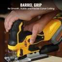 Cordless Brushless Jigsaw Compatible with 20V MAX Battery (Tool Only), 3800SPM 7 Variable Speed Jig Saw, Ergonomic Barrel Grip, 4 Orbital Cutting, 045 Bevel Cuts, LED Light for Wood Metal