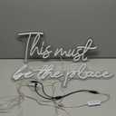 This Must Be The Place Neon Sign Warm White Letter Led Signs for Wall Decor Usb Word Light Up Signs for Bedroom Salon Man Cave Beer Home Bar Wedding Birthday Party Decor Gifts