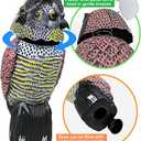 Galashield Owl Decoy to Scare Birds Away Scarecrow Fake Owl with Rotating Head 12 inch Tall (Set of 2)