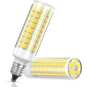 E11 LED Light Bulbs Dimmable 7W Equivalent to Halogen Bulb 75W-80W 730LM, E11 Mini Candelabra Base JD T3 T4 Corn Light Bulb AC 120V for Kitchen Chandelier Home Lighting (Daylight White, 2 Pack)