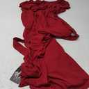 Plus Size Off The Shoulder Maxi Long Casual Beach Dress Pockets Women (Burgundy)