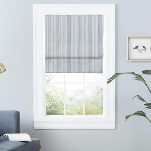 EXCLUSIVE HOME Ricardo Total Blackout Roman Shade, 34"x64", Grey (34"W x 64"H)