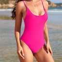 American Trends Sexy One Piece Swimsuit for Women V Neck Bathing Suit Sexy Open Back High Cut Swimwear (XXL)