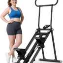 ERGOLIFE Stair Stepper with 6-Level Adjustable Resistance, 350lbs Upgrade Foldable Stairmaster Machine for Home Gym Workout, Cardio Stair Climber with Low Noise (Black)