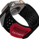 ULTIMAL Ultrawide for Apple Watch Band Ultra/Ultra2 49mm/46mm/45mm/44mm Ultra wide Sport Nylon Band for iWatch Series 10/9/8/7/6/5/4/SE/SE2 for Women Men Hollow Out Breathable watch band (49/46/45/44mm, Black)
