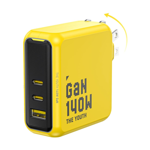 AOHI Youth 140W GaN+ USB C Charger 100W Laptop Fast Charger PD3.1 PPS 3-Port USB C Wall Charger Power Adapter for MacBook Pro 16'', Dell XPS, iPhone 16/15 Pro Max, iPad Pro, Tablet, Chromebook, Yellow