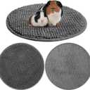 Amylove 4 Pcs Guinea Pig Cage Liner Washable Fleece Pee Pads Pet Dog Cat Bedding Training Mat for Small Animal Guinea Pig Puppy Bunny Hamster(Diameter 12 Inch,Round,Dark Gray)