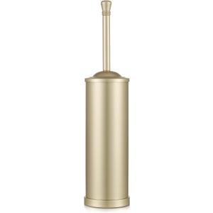 Gold Toilet Brush and Holder Set,304 Stainless Steel Toilet Bowl Brush and Holder for Bathroom,Heavy Duty Toilet Brush,Durable Scrubbing Bristles,Splash Resistant,Long Handle