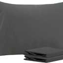 NTBAY Standard Pillowcase Set - 2 Pack Brushed Microfiber 20x26 Pillowcases - Soft, Wrinkle-Free, Fade-Resistant, Stain-Resistant, Dark Grey Pillowcases with Envelope Closure - 20x26 Inches, Dark Grey