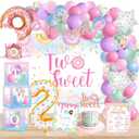 Two Sweet Birthday Party Supplies Decorations, Two Sweet Donut Ice Cream Birthday Party Decorations, Ice Cream Donut Theme Second Bday Party Decor, Baby Girl 2nd Bday Decoration
