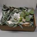 Ling's moment Flower Garland - 6FT Eucalyptus & Rose - Sweetheart Table Decor for Wedding Reception, Artificial Silk Floral Garland for Mantle, Spring, Garden Christmas Decoration, White Beige