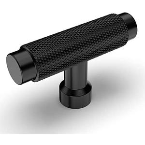 Coinkoly 10 Pack Matte Black Knurled Cabinet Knobs for Dresser Kitchen Knobs for Cabinets Single Hole Cabinet Pulls Hardware