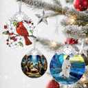 2 x Cardinal Stained Glass Ornament | Christmas Ornament | Christmas Tree Ornaments - Red Bird Decor, Cardinal Memorial Gifts, Xmas Gifts & Holiday Present, Bird Lover Gift