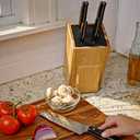 Dice Knife Block, Light Oak Woodgrain