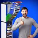 Nargos Video Game Storage Stand Tower for PS5/ PS4/ PS3/ Xbox Series S & X/Xbox one Game, Universal Game Disc Holder Vertical Blu Ray Case Organizer (White)