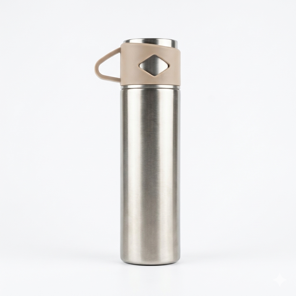 Stainless Steel Thermo 700ml/23.7oz Vacuum Insulated Bottle with Cup for Coffee Hot drink and Cold drink water flask (Single)