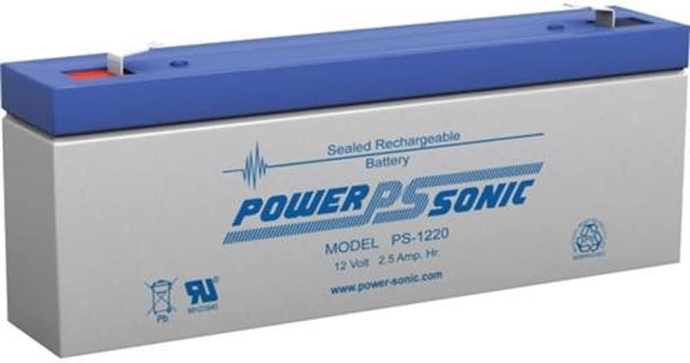 Power-Sonic Rechargeable Sealed Lead Acid Battery PS-1220 12V 2.5 AH @ 20-hr. 12V 2.2 AH 10-hr.