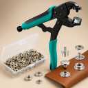 Heavy Duty Snap Fastener Kit  210PCS Marine Grade Stainless Steel Snap Tool Set for Canvas, Boat Covers, Awnings, Fabric, Tents  Rustproof, Easy Installation, All-in-One Fastener Repair Kit-Green