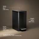KOHLER 31319-BST Bathroom Trash Can, 1.6 Gallon, 6-Liter Step Can, Quiet-Close Small Trash Can with Foot Pedal, Black Stainless