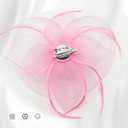 Fascinators for Women Girls Feather Flower Fascinator Headwear Wedding Cocktail Tea Party Hats (US, Alpha, One Size, Pink) (Pink)